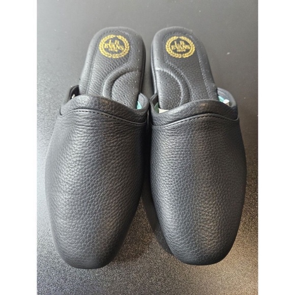 NWOT LB Evans Aristocrat Svuff Slipper Slide Mule Mens Size 11 Black Leather - Picture 2 of 5
